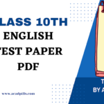 Class 10 english test paper pdf download